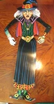 Vintage Beistle Halloween Jointed Die Cut Cardboard Witch Poseable 36" Tall. Fixed Price $45.00.