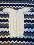 First Outfit Baby Crochet Newborn Sleeping Cocoon Gown Cream Aqua Shimmer Knit. Fixed Price $18.00.