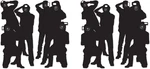 Paparazzi Cutouts 4-COUNT Thin Printed Clear Plastic Hollywood Photographer Wa. Fixed Price $29.99.