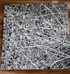 Original Oil Abstract Action Painting Jackson Pollock Style. Not Print 25X25. Fixed Price $250.00.