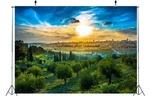 Beleco 5X3FT Fabric Sunset View Of Old City Jerusalem Backdrop Mount Olive.... Fixed Price $15.50.