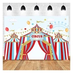 5X3 Ft Blue Sky Red White Circus Theme Backdrop Carnival Carousel Big Top Tent. Fixed Price $16.56.