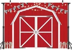 Ltdkaen Red Barn Door Backdrop Wooden Farmhouse 7 5FT,. Fixed Price $18.98.