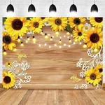 Yongqian 7X5FT Rustic Sunflower Photography Backdrop Farmhouse Floral Wooden. Fixed Price $18.03.