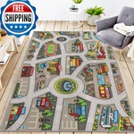 Vsiwb Kids Rug 33 X 52 City Life Playmat Area Car Map Washable Traffic. Fixed Price $61.50.