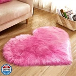 Zutkekon Faux Fur Sheepskin Heart Shaped Area Rugs, 12"X16" Luxurious Wool Lo. Fixed Price $20.00.